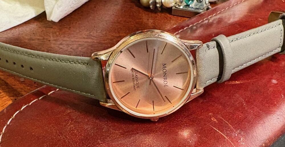 Women's 37mm Monroe Classique Rose Gold Watch, Gray Leather Band